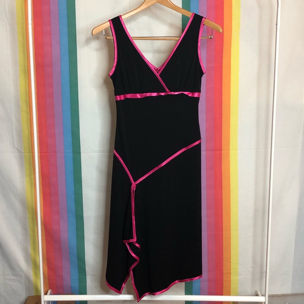 Ruby Rox Black Midi Dress with Pink Accents